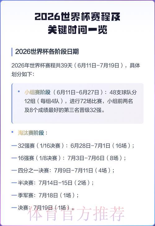 2026世界杯预选赛：完整赛程与赛事时间全览